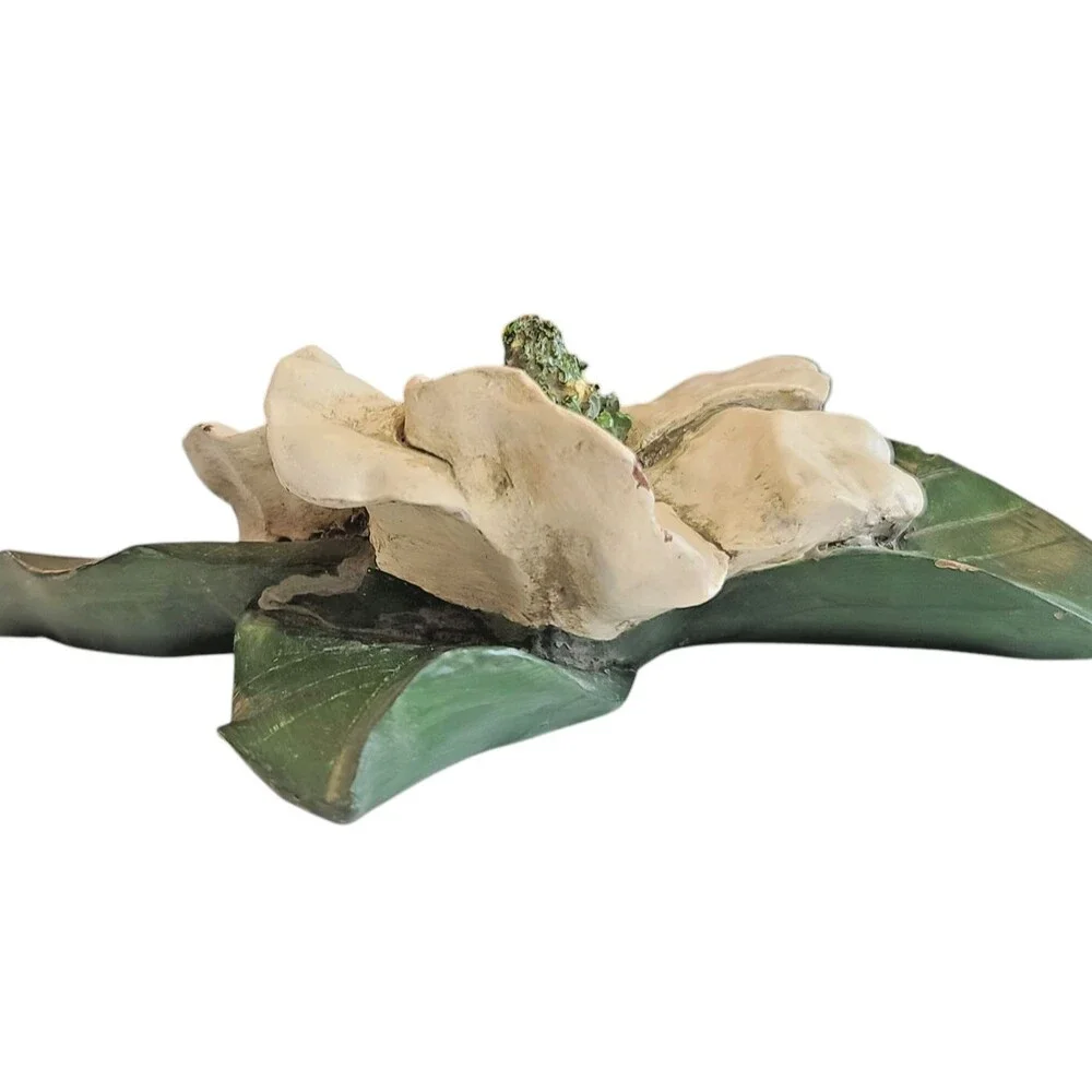 Vintage Ceramic Magnolia Flower Centerpiece Hand Painted 1970's